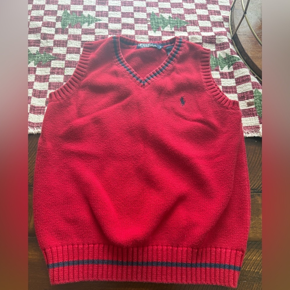 Vintage kids polo Ralph Lauren red sweater vest